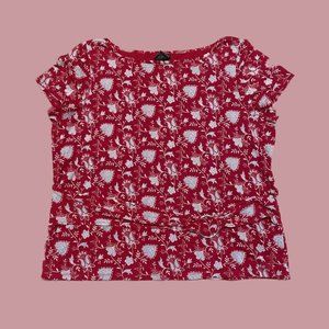 INC red shirt with belt